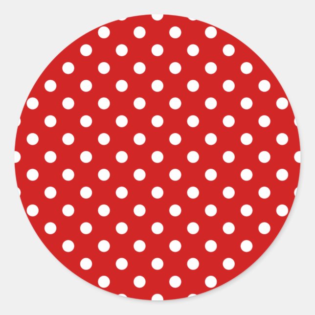 Sticker Rond Rouge pois + Couleur personnalisée (Devant)
