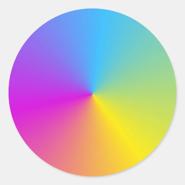 Sticker Rond Rouge rose violet jaune orange bleu vert personnal (Devant)