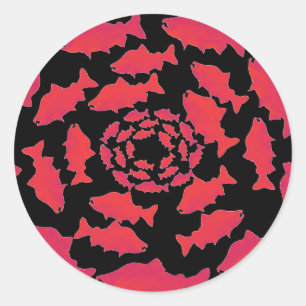 Sticker Rond Rouge saumoné d'usage