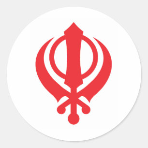 Sticker Rond Rouge sikh de Khanda