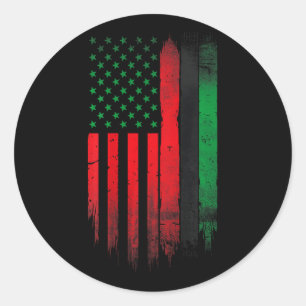 Sticker Rond Rouge Vert Noir Histoire Américaine