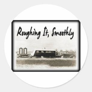 Sticker Rond Roughing le sans à-coup dans la remorque vintage