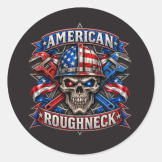 STICKER ROND ROUGHNECK AMÉRICAIN
