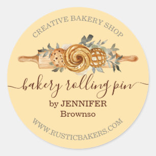 Sticker Rond Rouleau à pâtisserie Boulangerie Cookies Pains élé