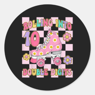 Sticker Rond Roulement en 10 doubles chiffres 10e Roller annive