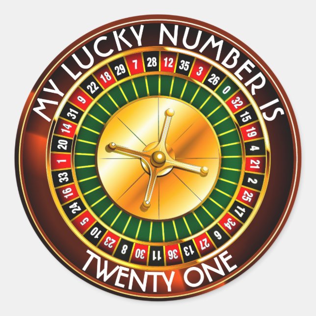 Sticker Rond Roulette Casino Roulette Avec Votre Chance Numéro (Devant)