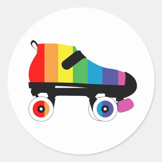 Sticker Rond roulettes arc-en-ciel (Devant)