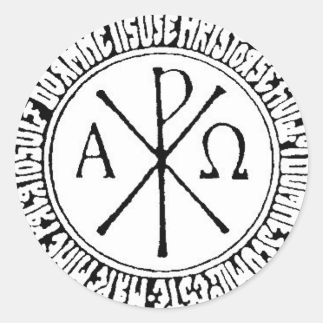 Sticker Rond Roumain Christogram avec la prière de Jésus (Devant)