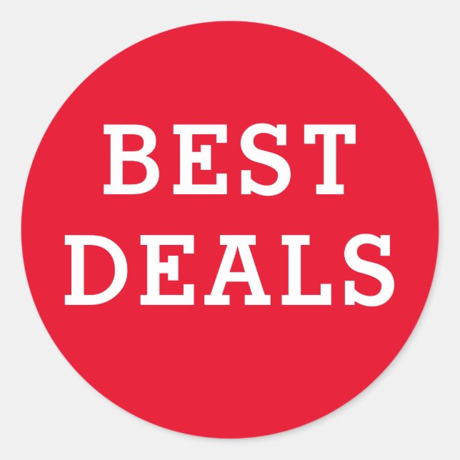 Sticker Rond Round Best Deal Rouge et blanc (Devant)