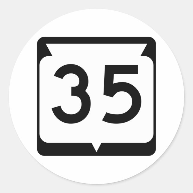 Sticker Rond Route 35, Wisconsin, États-Unis (Devant)