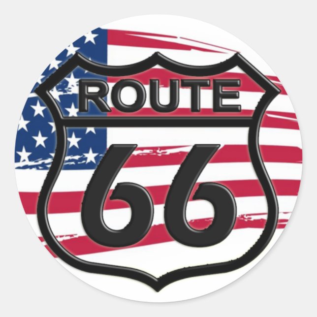 Sticker Rond Route 66 (Devant)