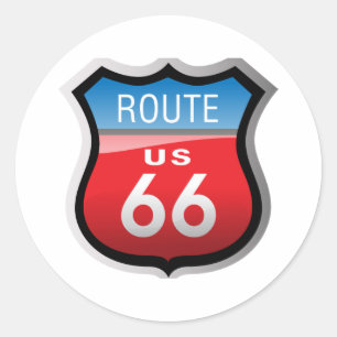 Sticker Rond Route 66