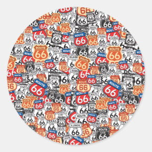 Sticker Rond Route 66