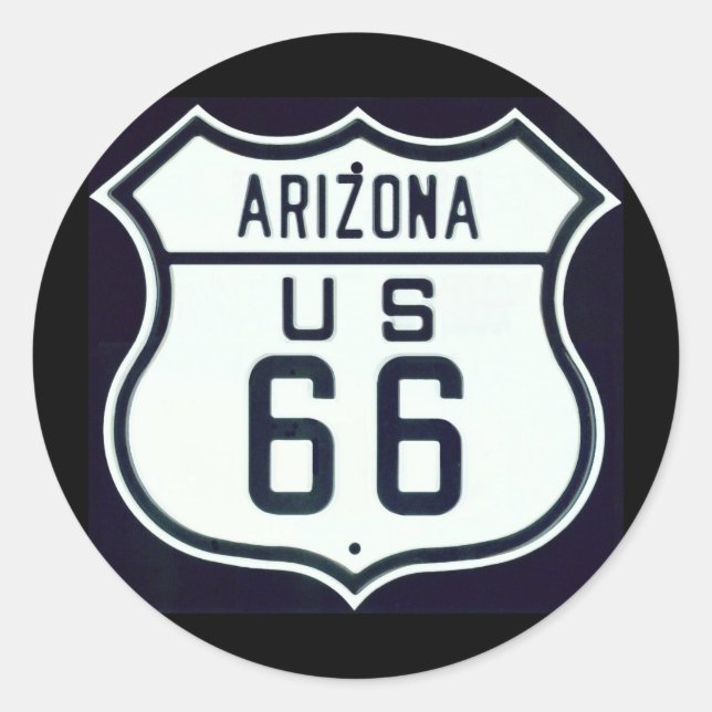 Sticker Rond Route 66 Arizona (Devant)