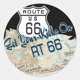 Sticker Rond route 66 cadeaux