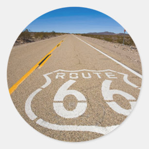 Sticker Rond route 66 panneau routier début fin début route rou