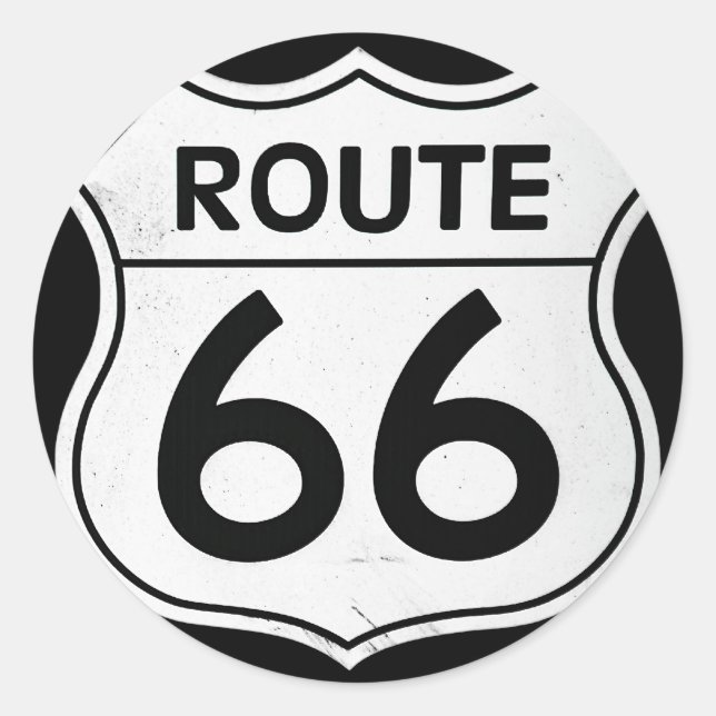 Sticker Rond Route 66 sign (Devant)