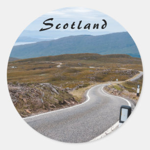 Sticker Rond Route à voie unique étroite West Highlands