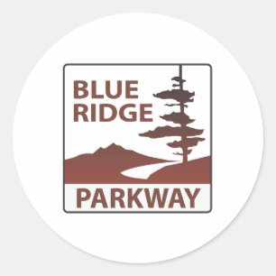 Sticker Rond Route Blue Ridge Parkway