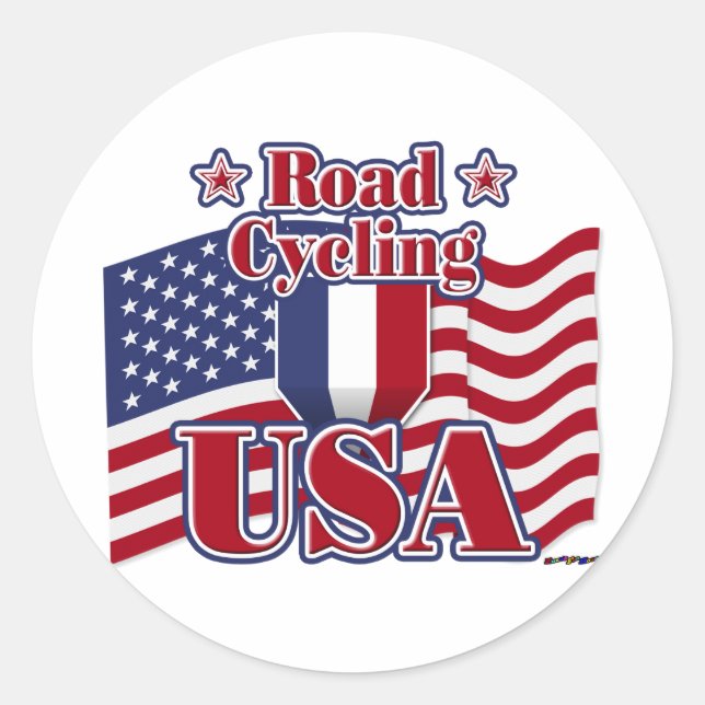 Sticker Rond Route cyclable USA (Devant)