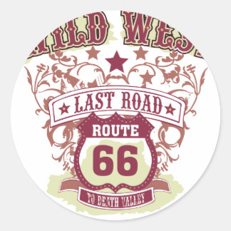 Sticker Rond route dernière sauvage ouest 66 à la vallée de la