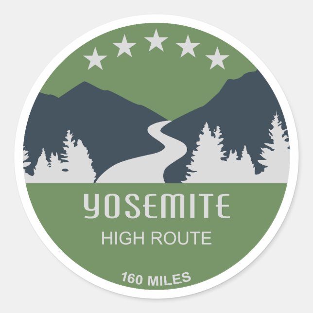 Sticker Rond Route élevée de Yosemite (Devant)