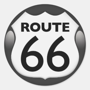 Sticker Rond Route historique 66