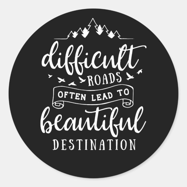 Sticker Rond Routes difficiles (Devant)