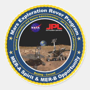 Sticker Rond Rovers d'exploration Mars : Esprit et opportunité