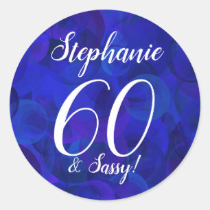 Sticker Rond Royal Blue 60 et Sassy Birthday Favor