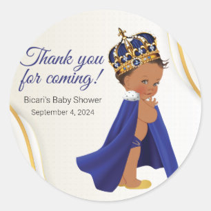 Sticker Rond Royal Blue bébé prince peau moyenne Cupcake Topper