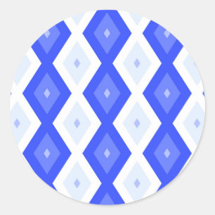 Sticker Rond Royal blue diamond pattern