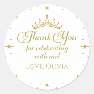 Sticker Rond Royal Gold Princess Anniversaire