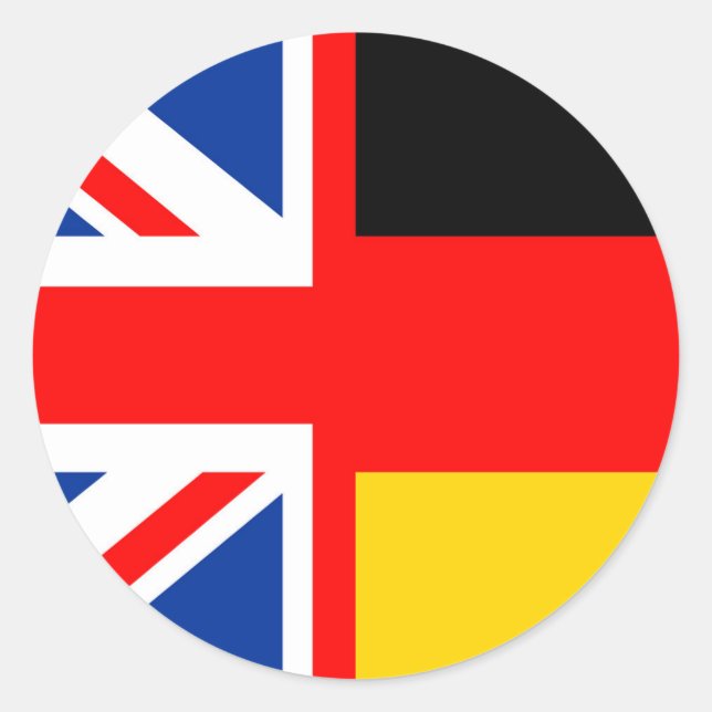 Sticker Rond royaume-uni allemagne pays demi drapeau symbole fr (Devant)