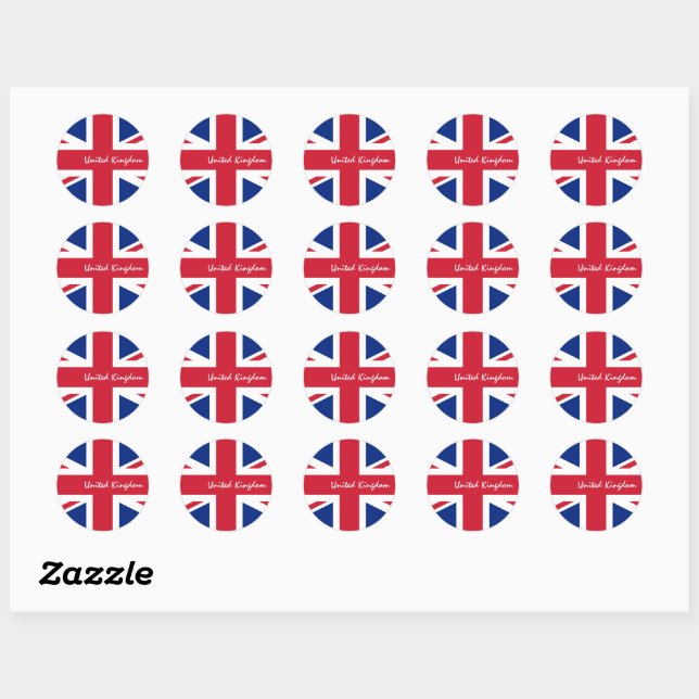 Sticker Rond Royaume-Uni et drapeau britannique patriotes / spo (Feuille)