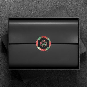 Sticker Rond RPG Dice   Red and Green Tabletop PnP Role Player