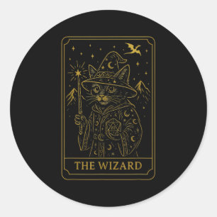 Sticker Rond Rpg Gamer Wizard D20 Dice Nerdy Geek Chat Hommes F