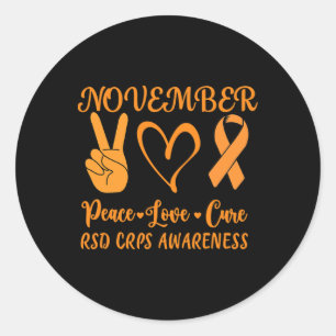 Sticker Rond Rsd Crps Mois de sensibilisation Novembre Paix Amo