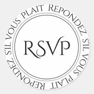 Sticker Rond RSVP Français Elegant Enveloppe Seals