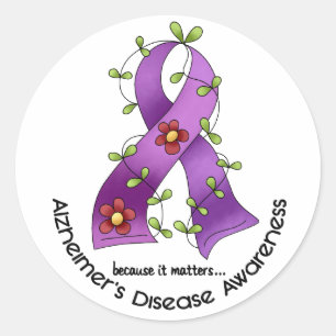 Sticker Rond Ruban 1 de fleur de CONSCIENCE de MALADIE