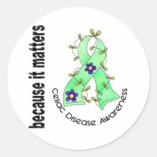 Sticker Rond Ruban 3 de fleur de maladie coeliaque