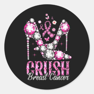 Sticker Rond Ruban à talons élevés pour le cancer de la poitrin
