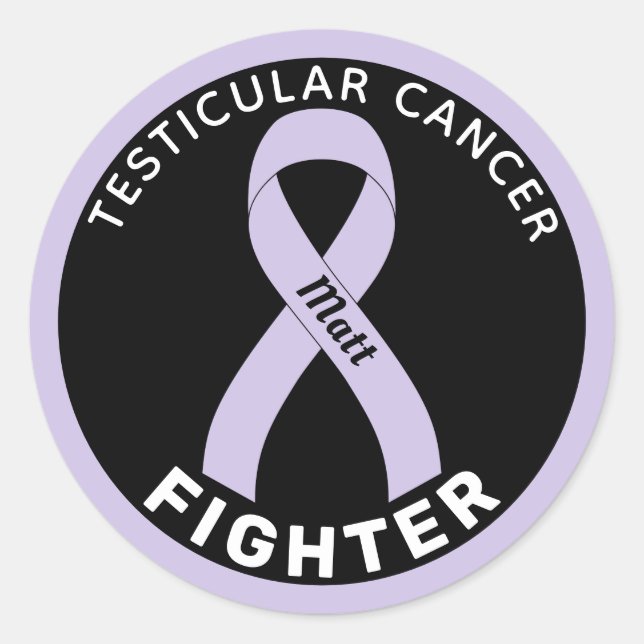 Sticker Rond Ruban anti-cancer testiculaire Noir (Devant)