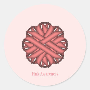 Sticker Rond Ruban aux fleurs roses par Kenneth Yoncich