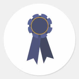 Sticker Rond Ruban bleu