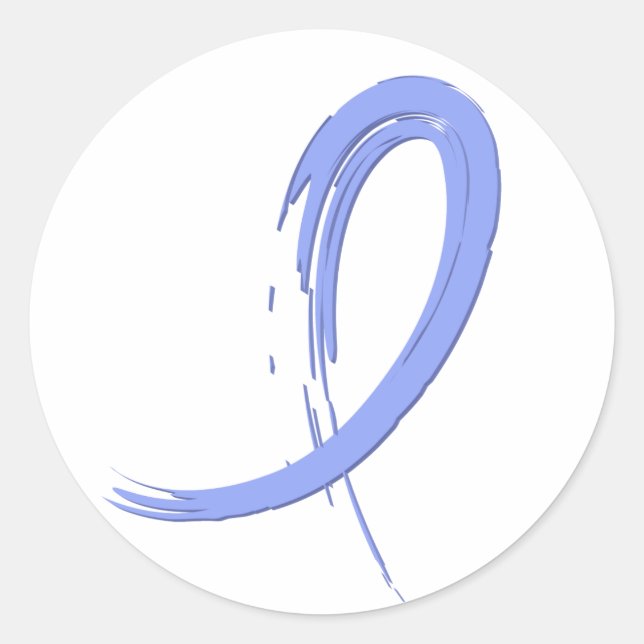 Sticker Rond Ruban bleu clair du cancer de la prostate A4 (Devant)