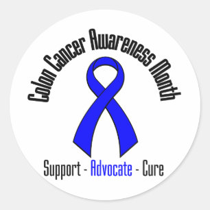 Sticker Rond Ruban bleu de mois de conscience de cancer du