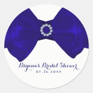 Sticker Rond Ruban bleu Royal & Diamonds Elegance Invitations