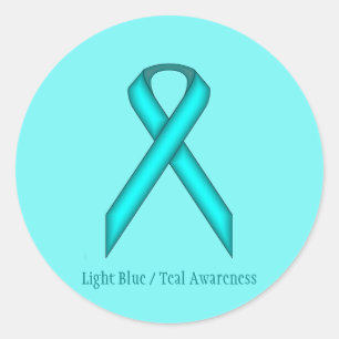 Sticker Rond Ruban bleu/Turquoise standard par K Yoncich