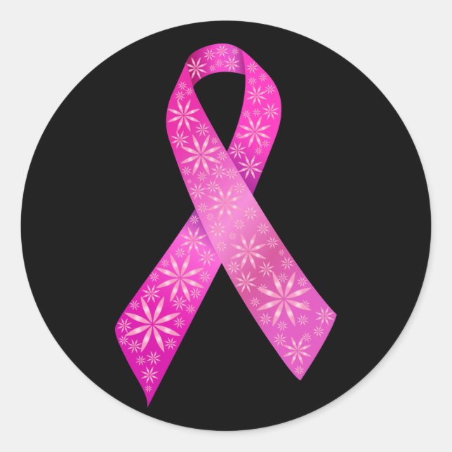 Sticker Rond Ruban Cancer du sein (Devant)